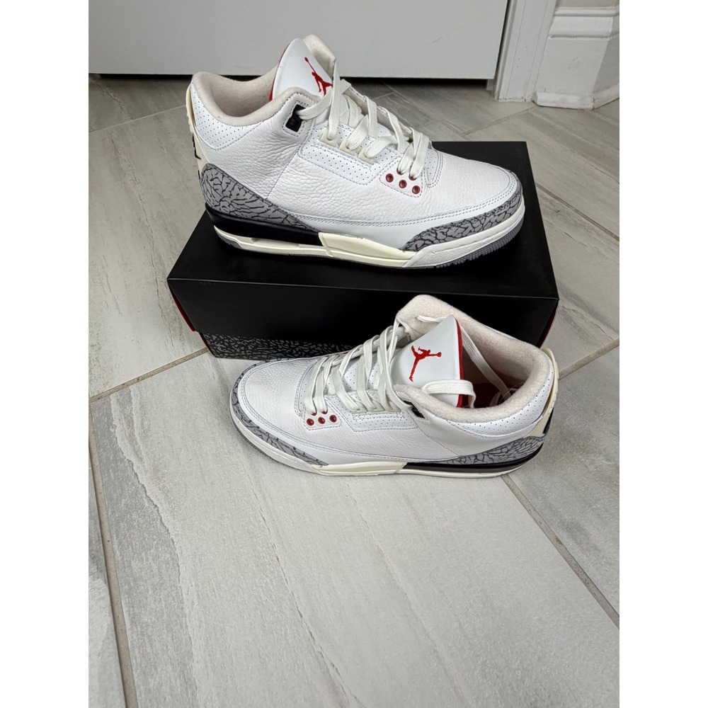 Jordan 3 Retro GS White Cement Reimagined White Fire Red DM0967-100 Size 7Y